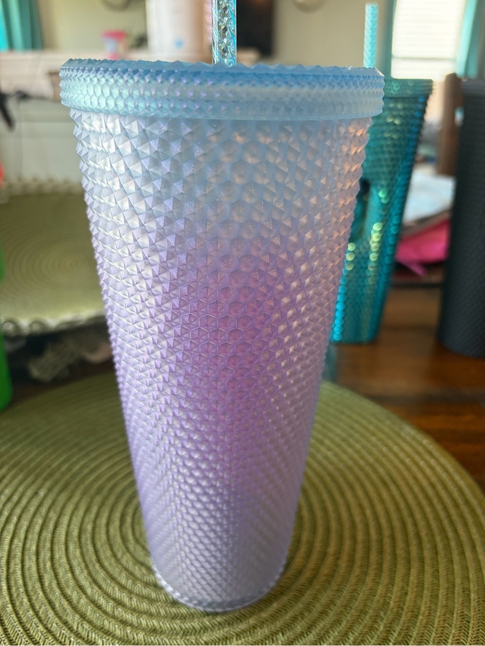 Starbucks Purple and Teal Reusable Tumbler Lid - Picture 2 of 5